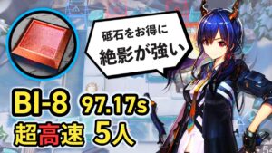 【BI-8/Speedrun】 5人で無駄に速すぎる砥石掘り (難易度：簡単) 超高速周回 ボイロ実況 /Arknights Grindstone Speedrun 97.17sec
